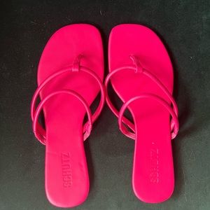 Schutz, hot pink sandals. Size 6.5. Worn once. Perfect condition!